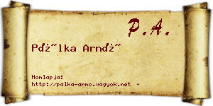 Pálka Arnó névjegykártya